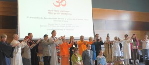 Religious leaders (and others) belonging to various religions and denominations blessing some of the graduating students at the “7th Annual Hindu Baccalaureate Service of UNR” on April 27, 2014.