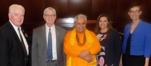 Just before the Hindu prayer in Nevada State Assembly, from left to right are: Nevada Assembly Speaker John Hambrick, Assemblyman Erven T. Nelson, Hindu statesman Rajan Zed, Assemblywoman Teresa Benitez-Thompson and Assemblywoman Heidi Swank.